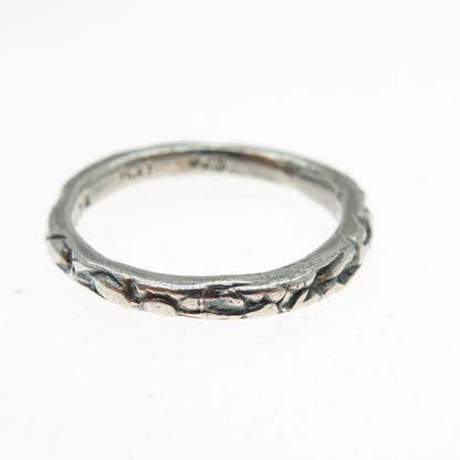 BITA Sterling Silver Vintage Modernist Oxidized Stackable Band Ring Size 5.25