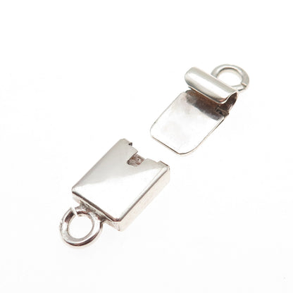925 Sterling Silver Vintage Mexico Bracelet / Necklace Box Lock Clasp