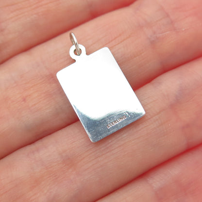 925 Sterling Silver Red Enamel Lifestyle Fun & Freedom Minimalist Charm Pendant