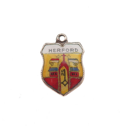 Fritz Reu & Co. 800 Silver Vintage Enamel Herford Mini Charm Pendant