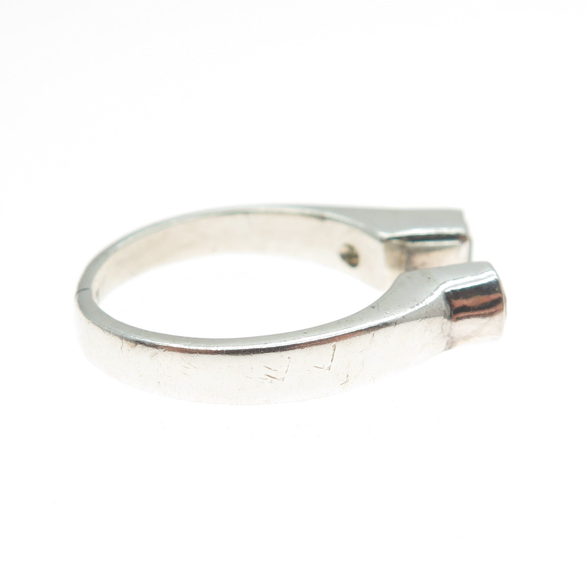 925 Sterling Silver Vintage Real Peridot & Amethyst Adjustable Ring Size 6.75