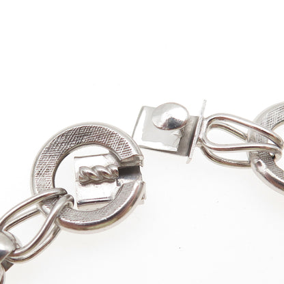 A&Z HAYWARD 925 Sterling Silver Vintage Interlocked Circle Link Bracelet 7.5"