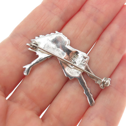 MARY ENGELBREIT 925 Sterling Silver Vintage Princess Modernist Pin Brooch