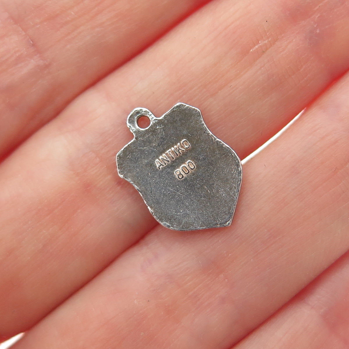 ANTIKO 800 Silver Vintage Enamel Germany Coat of Arms Minimalist Charm Pendant