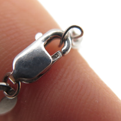 925 Sterling Silver Vintage Heart Slide Pendant Cable Chain Necklace 14-16"