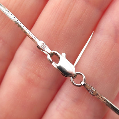 MILOR 925 Sterling Silver Italy Lab-Created Tanzanite Snake Chain Necklace 18"