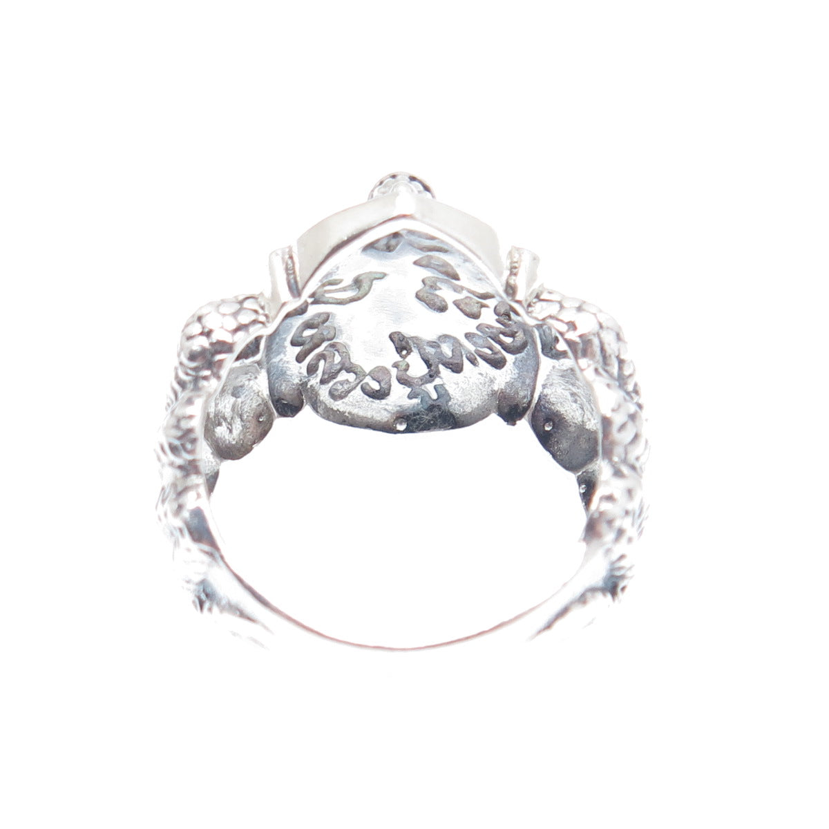 925 Sterling Silver Vintage Jaya Ganesha Elephant Oxidized Ring Size 7.25