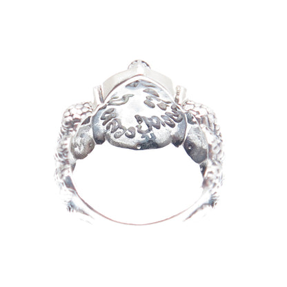 925 Sterling Silver Vintage Jaya Ganesha Elephant Oxidized Ring Size 7.25