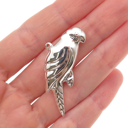 925 Sterling Silver Vintage Parrot Bird Charm Pendant