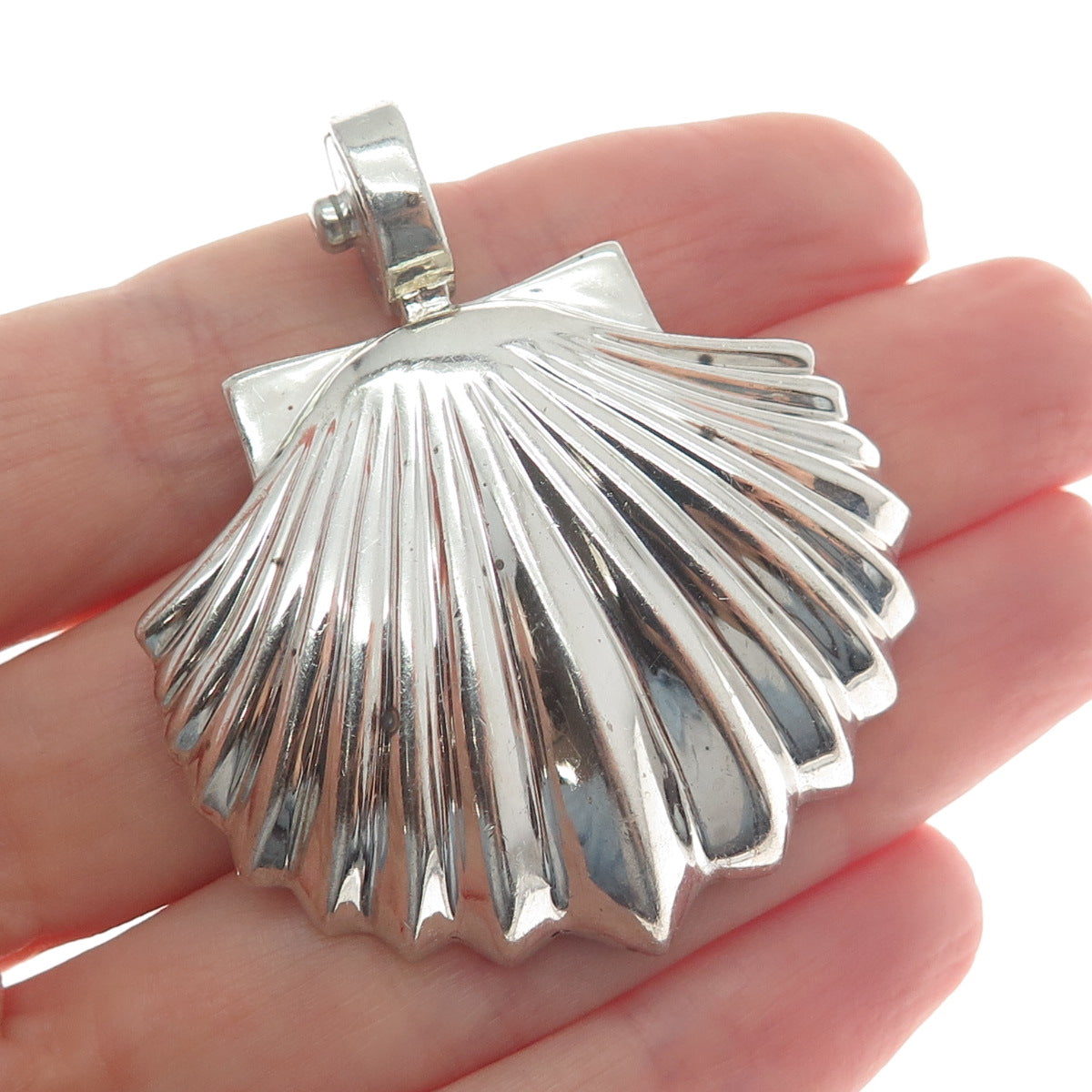 ESPO SIG Joseph Esposito 925 Sterling Silver Vintage Seashell Snap Pendant