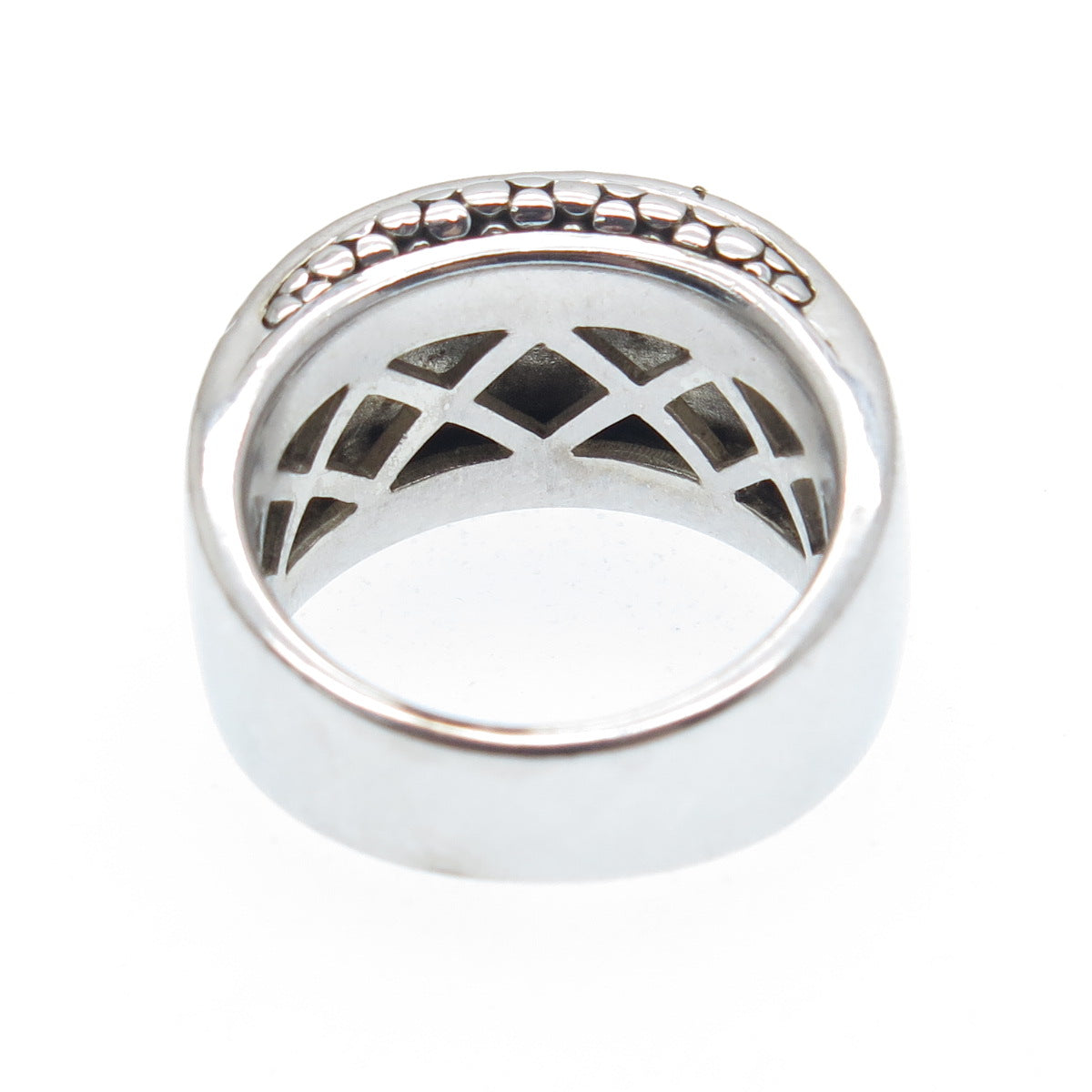 MICHAEL DAWKINS 925 Sterling Silver Real Round-Cut Diamond Ring Size 6.25