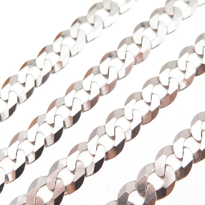 925 Sterling Silver Italy Cuban Chain Necklace 26"
