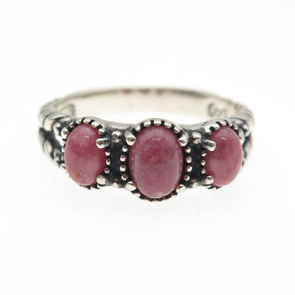 Carolyn Pollack & American West 925 Sterling Vintage Real Rhodonite Ring Size 10