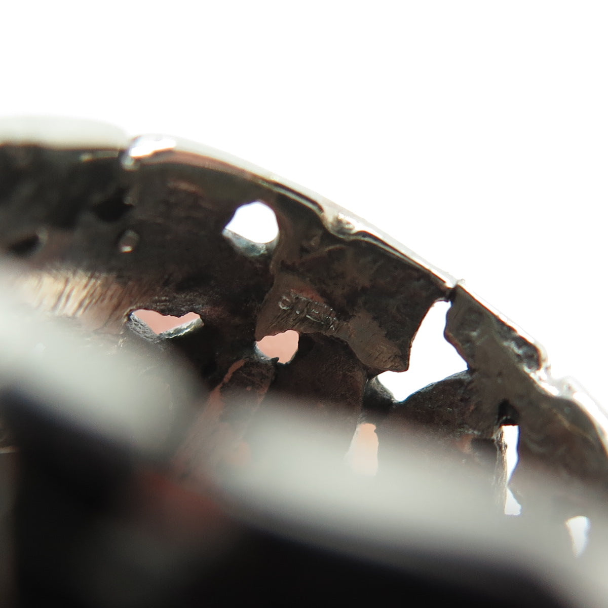 925 Sterling Silver Vintage Real Citrine Nugget Oxidized Ring Size 6