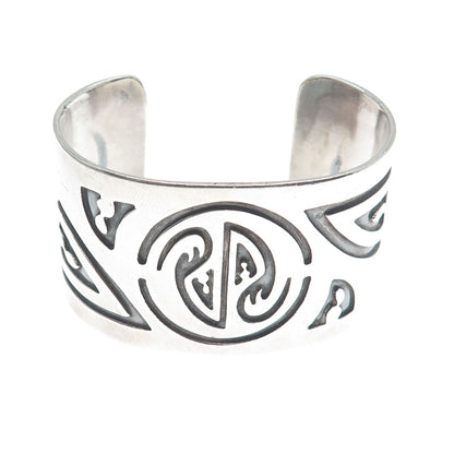 Old Pawn Hopi 925 Sterling Silver Vintage Southwestern Adjustable Bracelet 6.5"