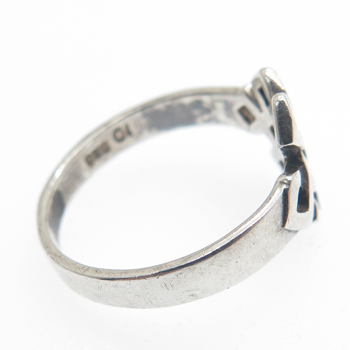 925 Sterling Silver Vintage Celtic Knot Oxidized Ring Size 6