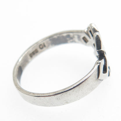925 Sterling Silver Vintage Celtic Knot Oxidized Ring Size 6