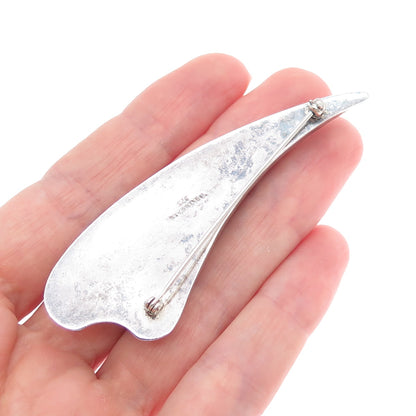 BAYANIHAN 925 Sterling Silver Vintage Modernist Claw Oxidized Pin Brooch