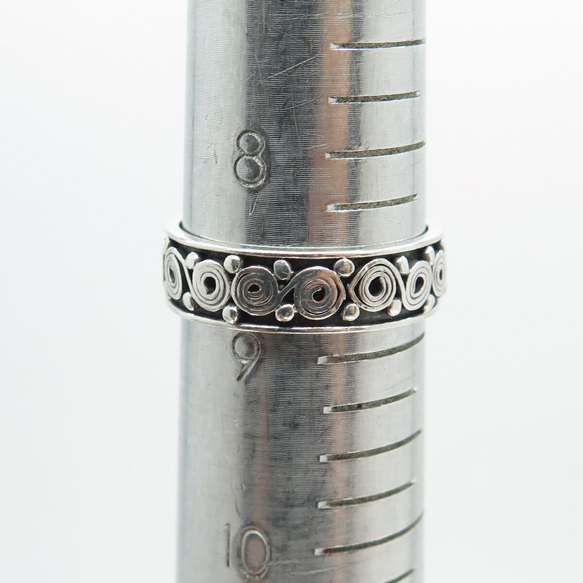 925 Sterling Silver Vintage Spiral / Swirl Band Ring Size 9