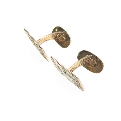 David Andersen 925S Sterling Silver Gold Plated Vintage Norway Enamel Cufflinks