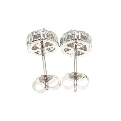 925 Sterling Silver Round-Cut C Z Sparkle Stud Earrings