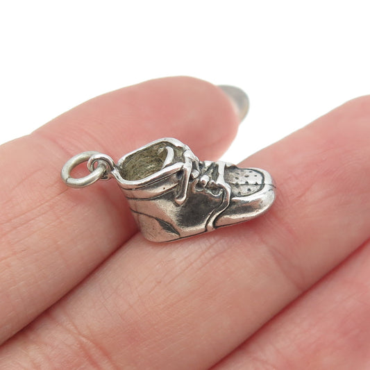 JEZLAINE 925 Sterling Silver Vintage Boot Shoe 3D Charm Pendant