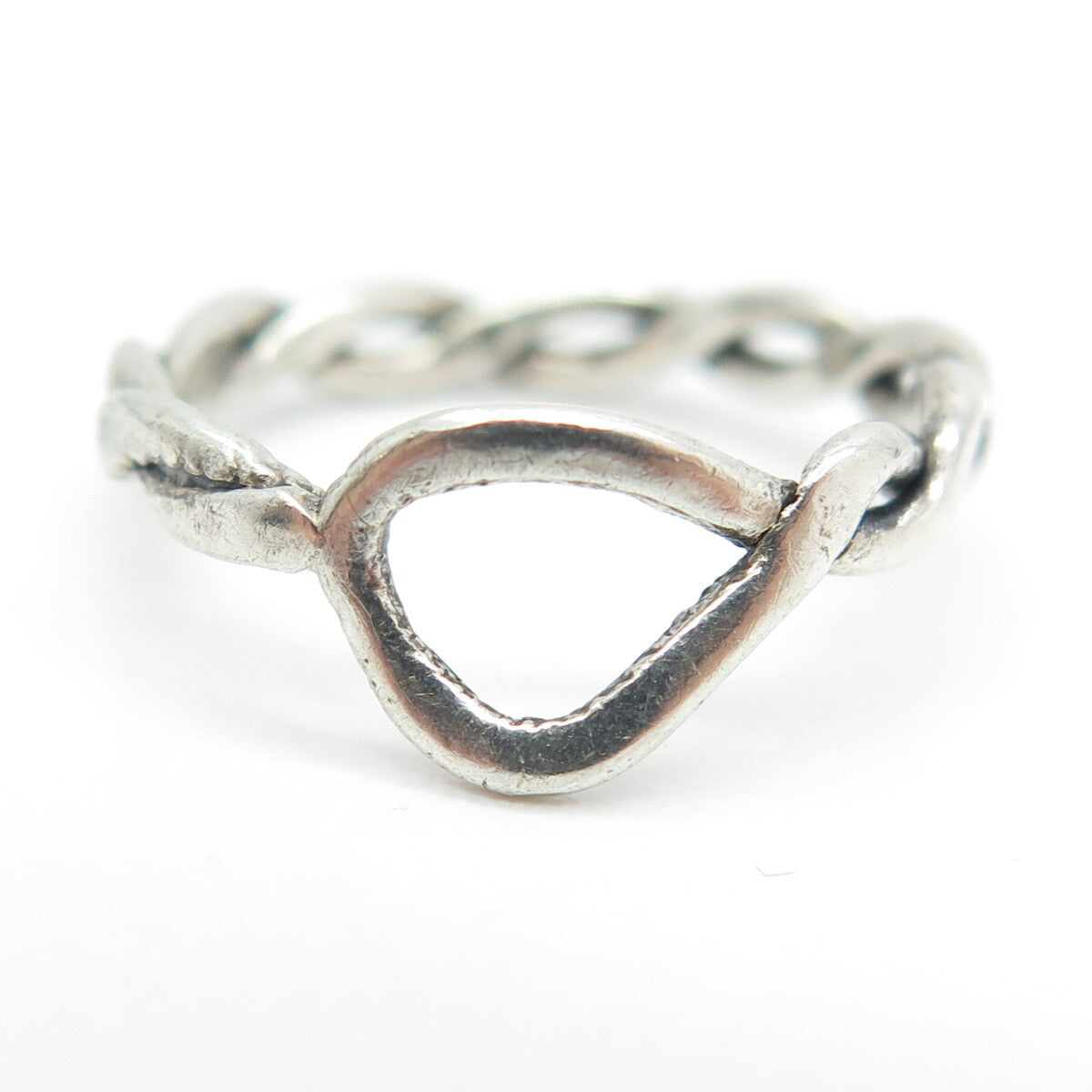 925 Sterling Silver Vintage Wicker / Braided Ring Size 5.5