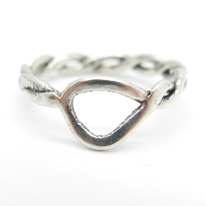 925 Sterling Silver Vintage Wicker / Braided Ring Size 5.5