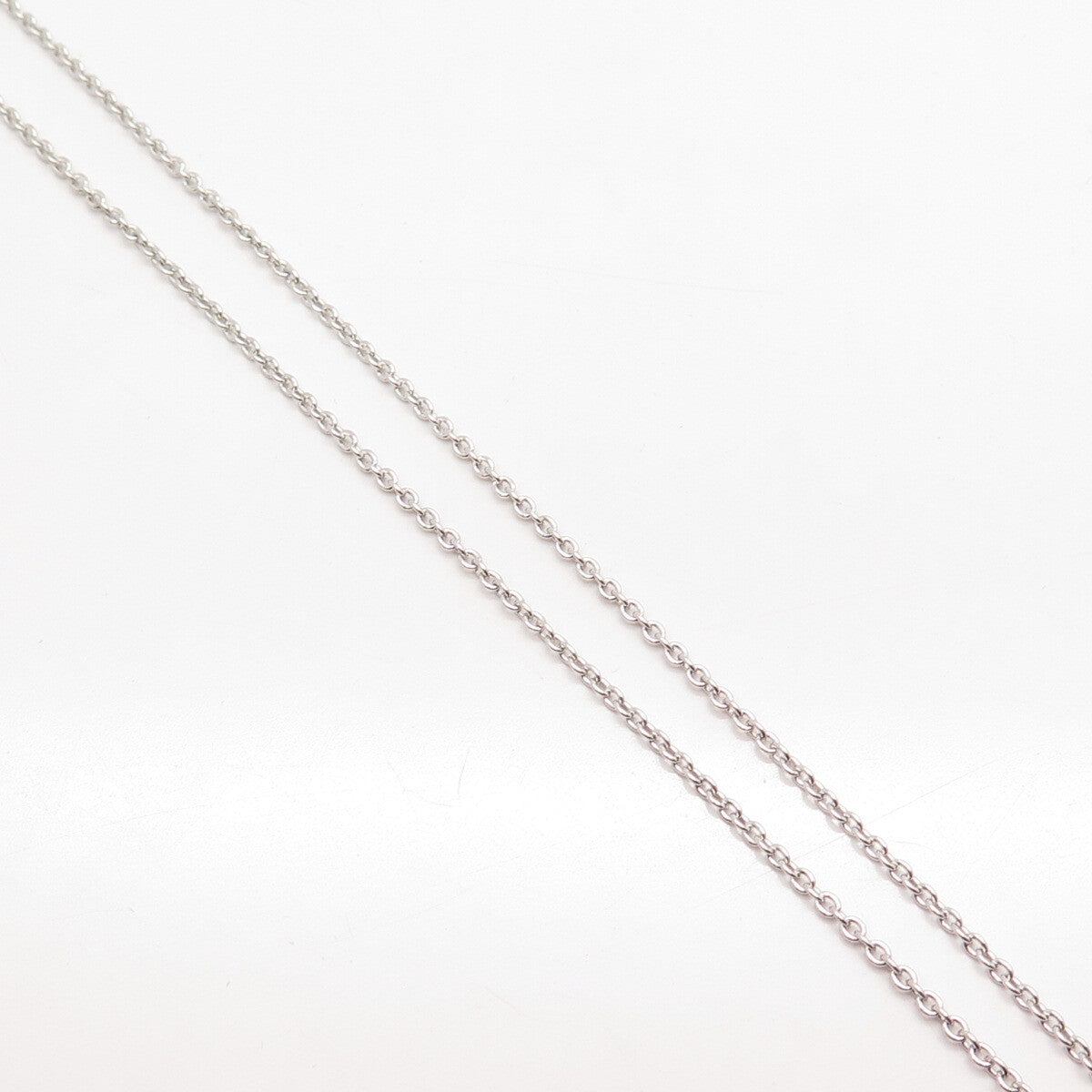 925 Sterling Silver Round-Cut C Z Rolo Chain Necklace 16"