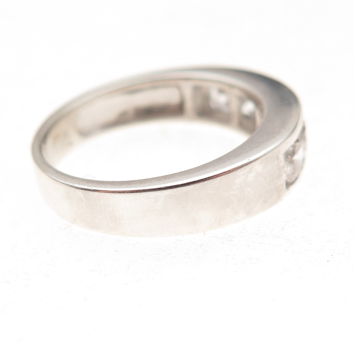 925 Sterling Silver Round-Cut C Z Ring Size 7.5