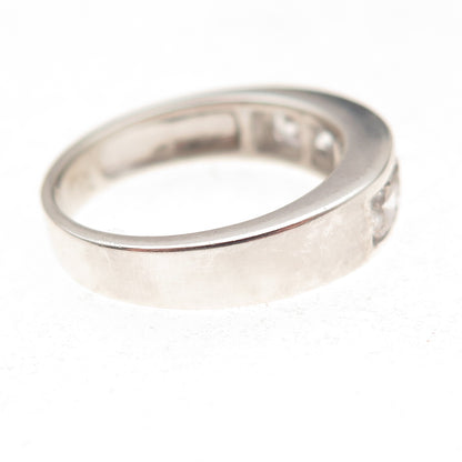 925 Sterling Silver Round-Cut C Z Ring Size 7.5