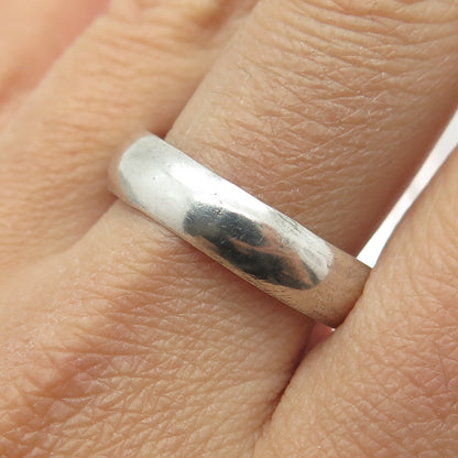 925 Sterling Silver Vintage Classic Wedding Band Ring Size 12