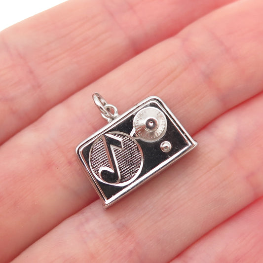 AE Art's Elegance 925 Sterling Silver Vintage Retro Radio 3D Mini Charm Pendant