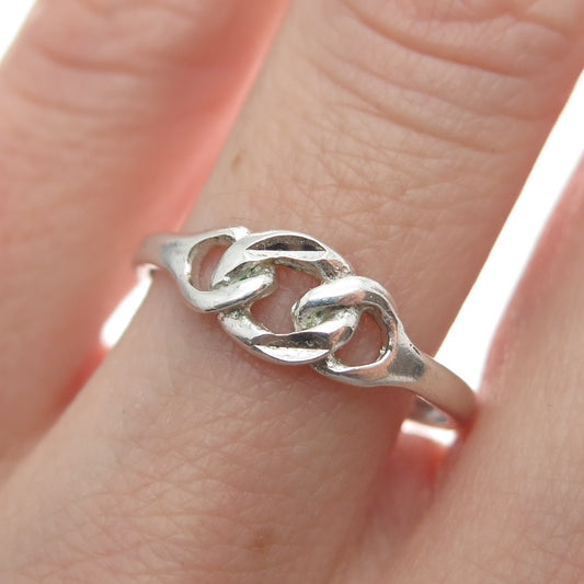 LISA LEE CREATIONS 925 Sterling Silver Vintage Interlocked Circle Ring Size 7