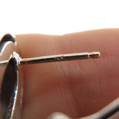 925 Sterling Silver 14K Gold Real Smoky Quartz Beaded Omega Back Earrings