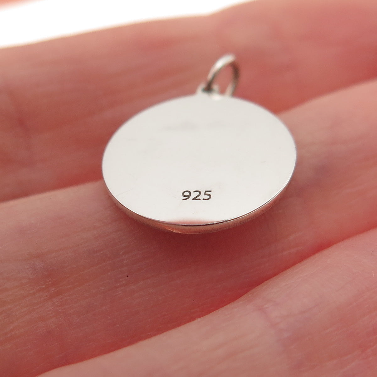 925 Sterling Silver Mustard Enamel Egyptian Ankh Round Tag Mini Charm Pendant