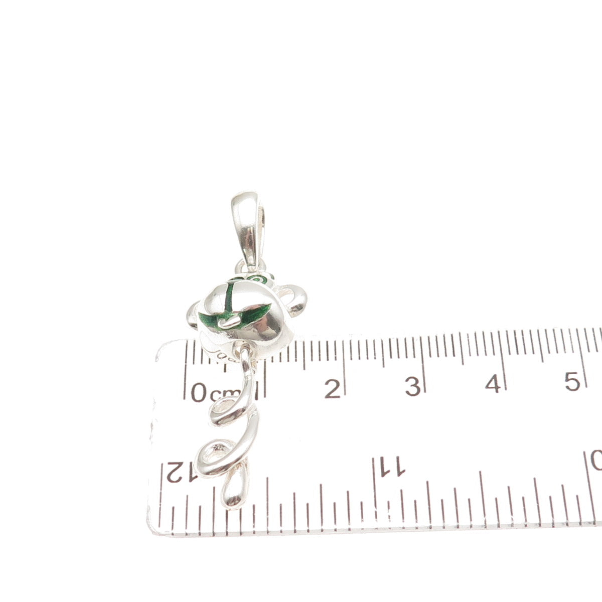 925 Sterling Silver Vintage Italy Enamel Twisted Monkey Charm Pendant