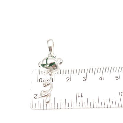 925 Sterling Silver Vintage Italy Enamel Twisted Monkey Charm Pendant
