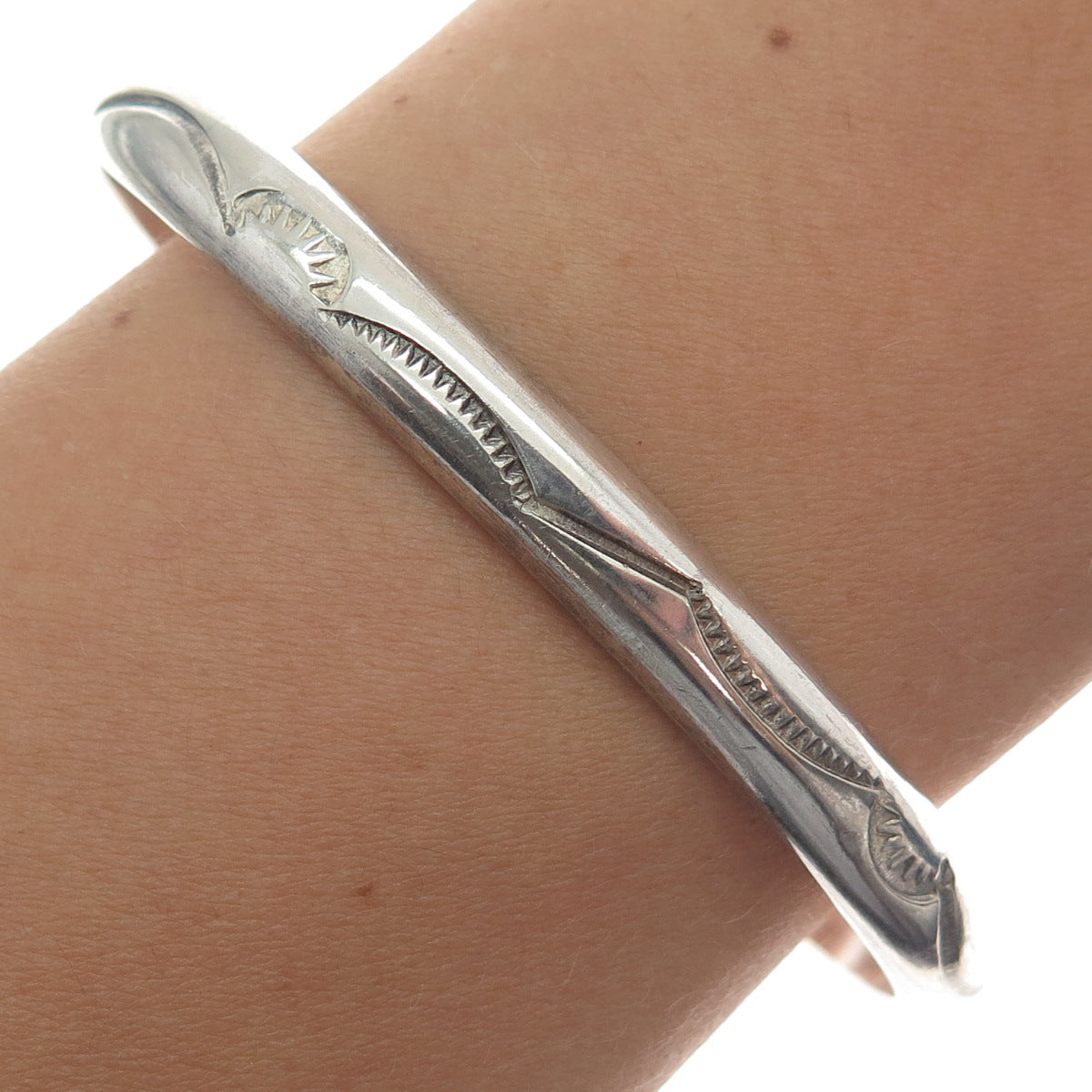 Old Pawn 925 Sterling Silver Vintage Southwestern Adjustable Cuff Bracelet 6.25"