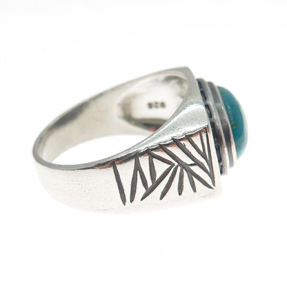 DESERT WIND 925 Sterling Silver Southwestern Turquoise Modernist Ring Size 10