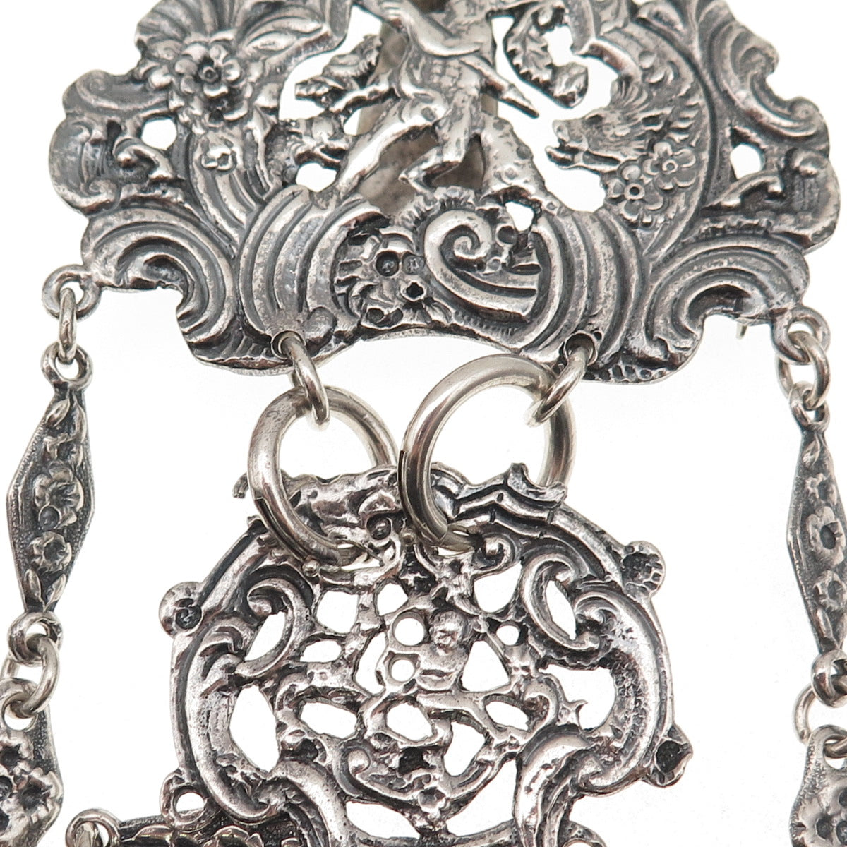 David & Lionel Spiers 925 Sterling Silver Antique 1889 Birmingham Chatelaine Fob