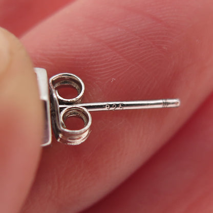 925 Sterling Silver Round-Cut C Z Stud Earrings