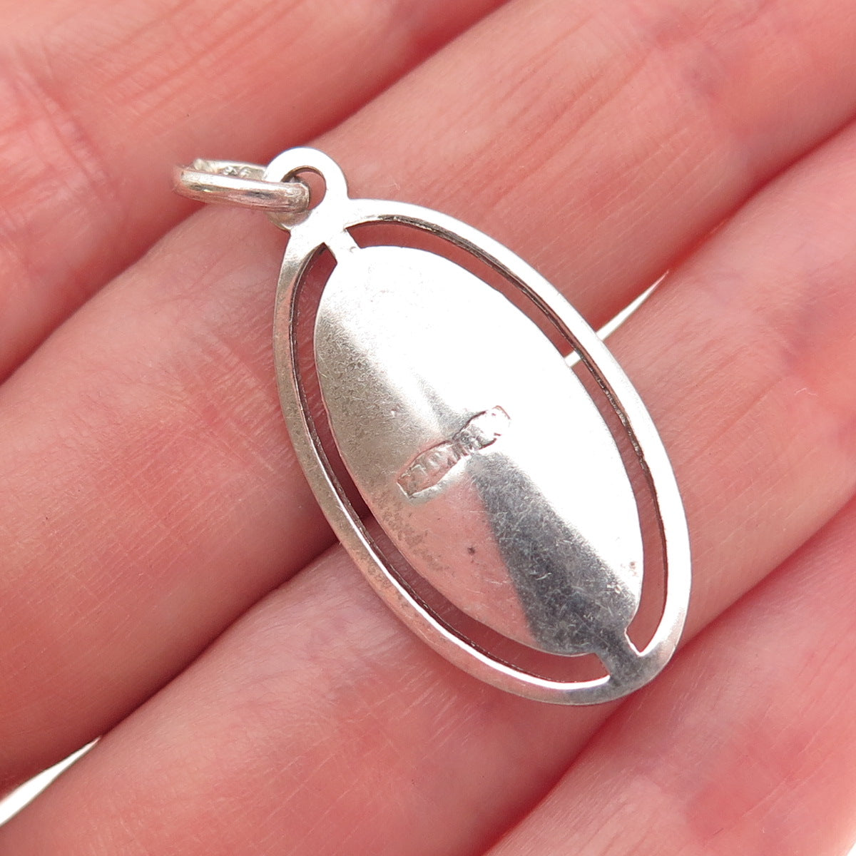 800 Silver Vintage Italy St. Mary Religious Charm Pendant