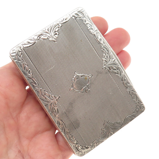 800 Silver Antique Art Deco Austria KTA Artisan Engraved Cigarette Case
