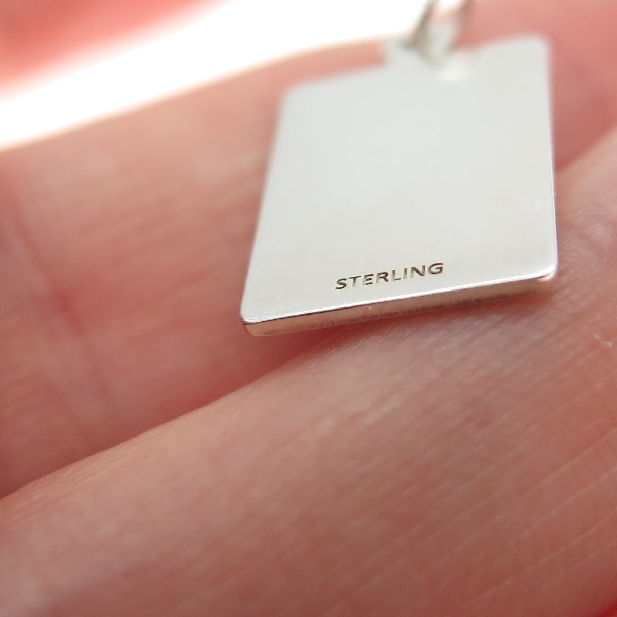 925 Sterling Silver Red Enamel Happy Ending Minimalist Charm Pendant