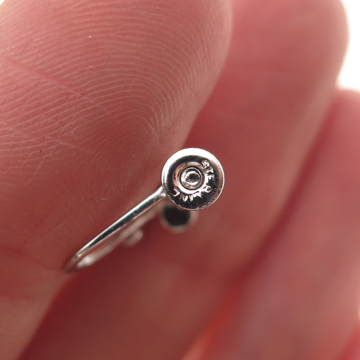 925 Sterling Silver Antique Art Deco Rhinestone Screw Back Dangle Earrings