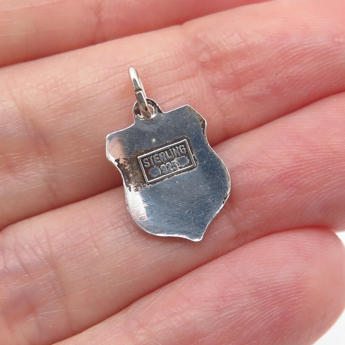 925 Sterling Silver Vintage Enamel Berchtesgaden Coat of Arms Minimalist Pendant