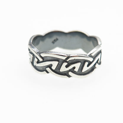 925 Sterling Silver Vintage Letter Z Oxidized Band Ring Size 12
