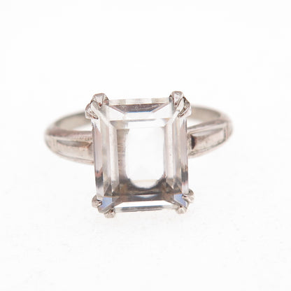 McGrath Hamin 925 Sterling Antique Art Deco Rhinestone Engagement Ring Size 5.75