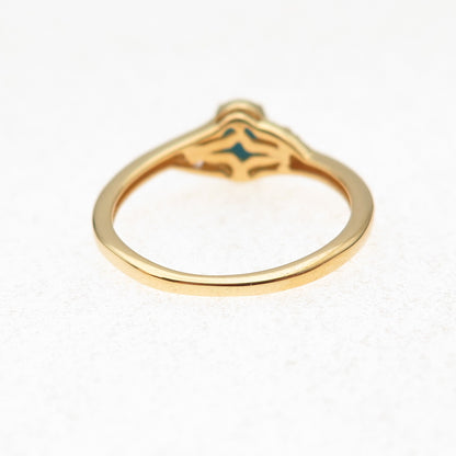 Chuck Clemency Sterling Silver Gold Plated Real Turquoise & Topaz Ring Size 6.25